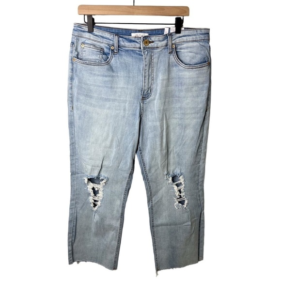 STS Blue Avery Ripped High Waist Crop Jeans Light Wash Size 31 C1857 JA7 - Picture 2 of 8